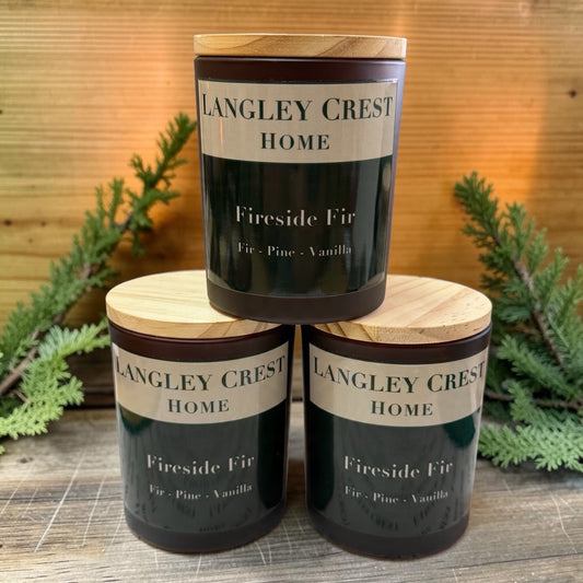 The House Gift, set of 7 oz hand-poured apricot-coconut wax candles in frosted glass for client gifts